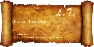 Lamm Tivadar névjegykártya